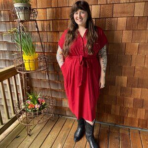 EUC Universal Standard Cabernet Short Sleeve Knit ShirtDress - Women's 22-24